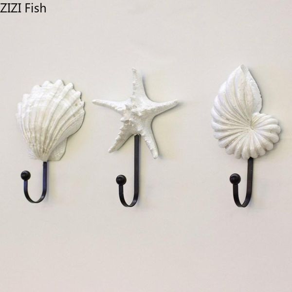 

hooks & rails shell shape resin hook punch-wall hanging coat three-piece suit bedroom living room decoration key