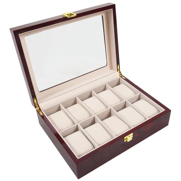 

watch boxes & cases 10 slot wood display box, Black;blue