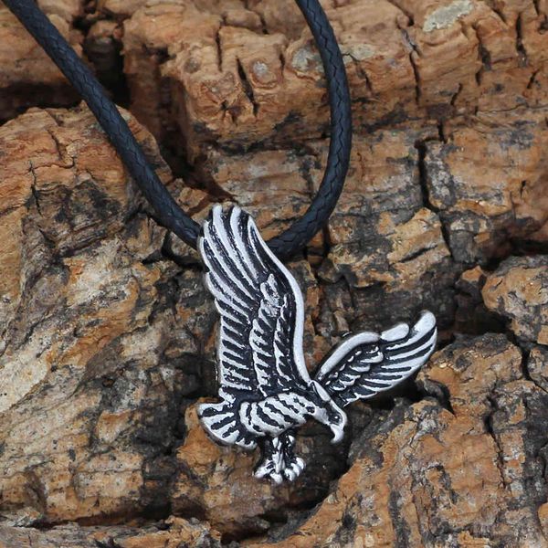 

viking pirate odin crow eagle pendant necklace men's and women's jewelry, Silver