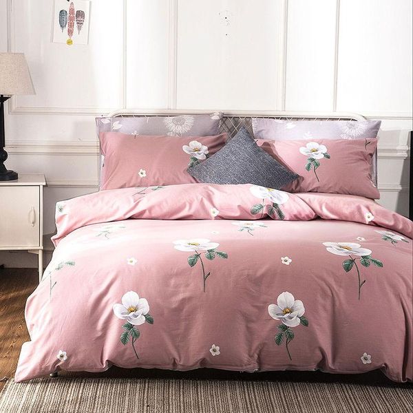 

[quilt cover+pillow cover+sheet] 4-piece set, 3-piece sanded quilt cover, single-piece bed sheet, pillowcase cover bedding sets
