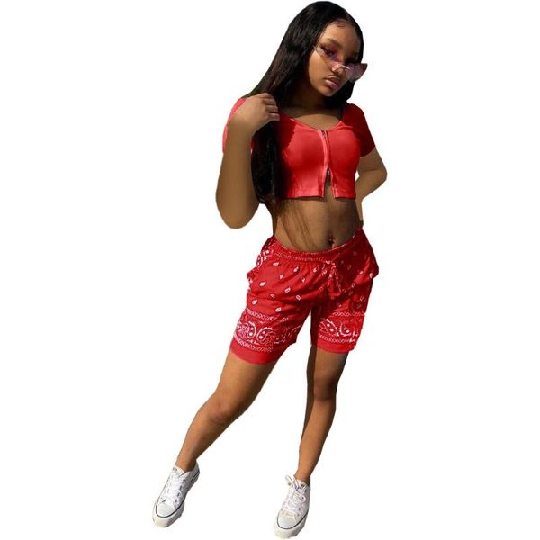 

women's tracksuits summer hipster printed two-piece suit women, Gray
