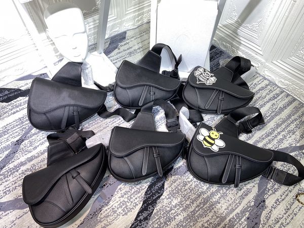 

2020 high-quality leather saddle bag wallet for men and women fashion embroidered shoulder bag messenger bag for women handbag