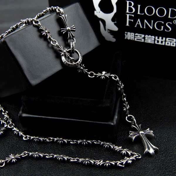

hong kong crosin necklace ch classic basic cross boy scout flower couple, Silver