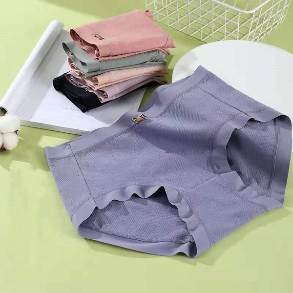 

women's panties plus large size briefs womens underpants solid cotton soft breathable bowknot female intimates underwear, Black;pink