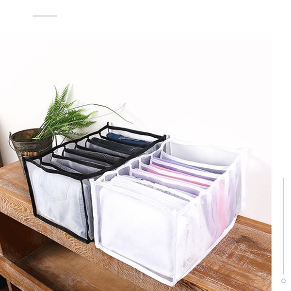 

storage bags 7 grids dormitory closet organizer for socks home separated underwear box bra foldable drawer