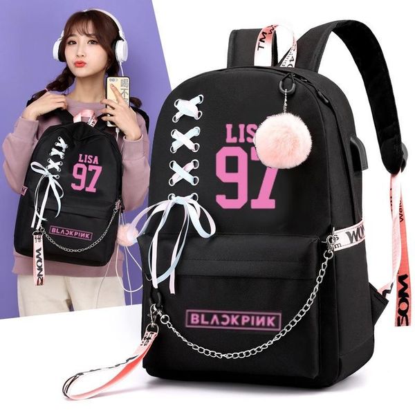 

bt.s fashion school backpack travel bag computer schoolbag usb bags