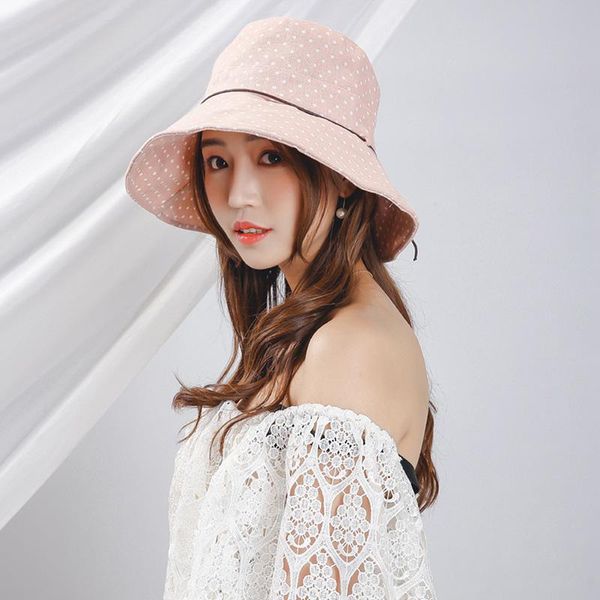 

foldable women's hat summer trend fashion anti-uv wood buckle decoration big brim sun hats for women style beach wide, Blue;gray