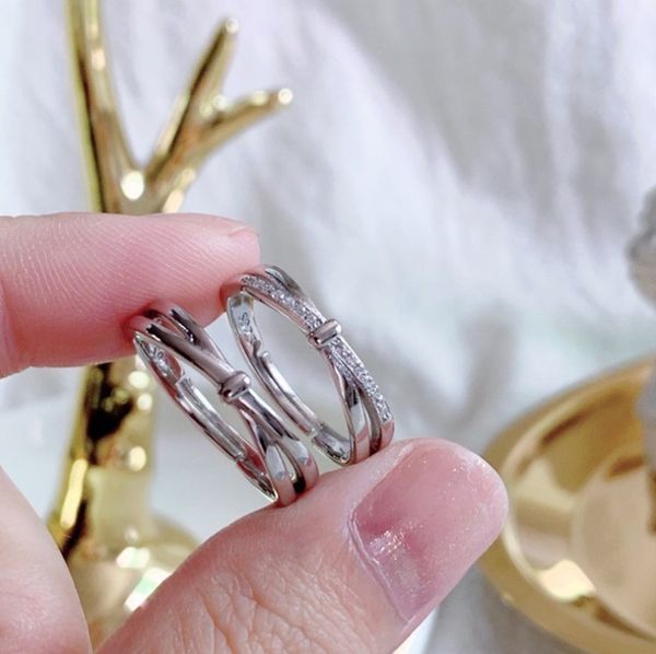 

s925 silver irregular twist opening plain ring for women couple rings