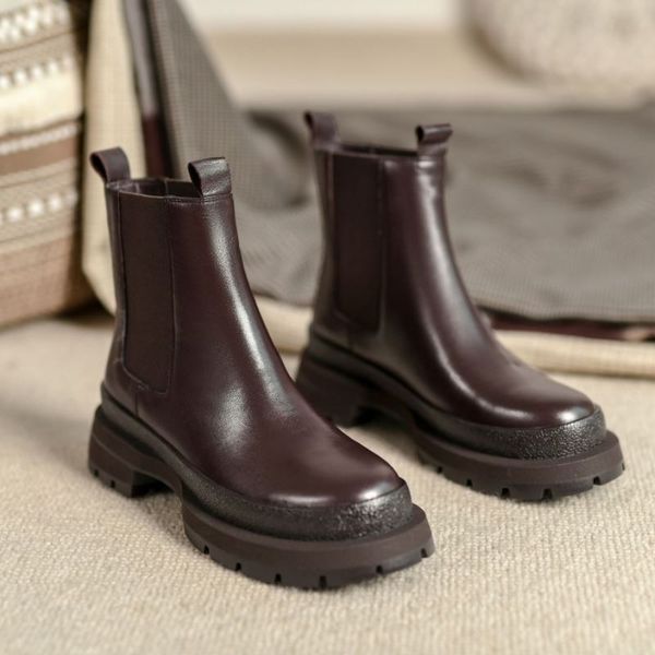 

New Women Ankle Boots Real Leather Patchwork Women Winter Shoes Fashion Cool Short Boots Daily Footwear For Women, Black