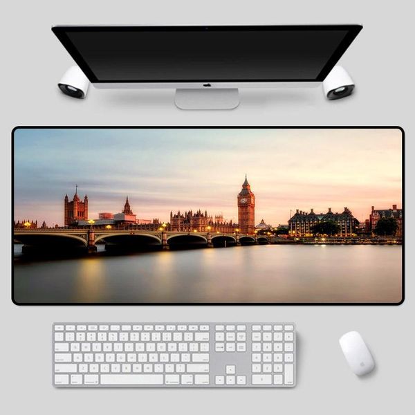 

mouse pads & wrist rests mairuige big ben pattern pad, beautiful scenery, large size rubber non-slip durable keyboard pad