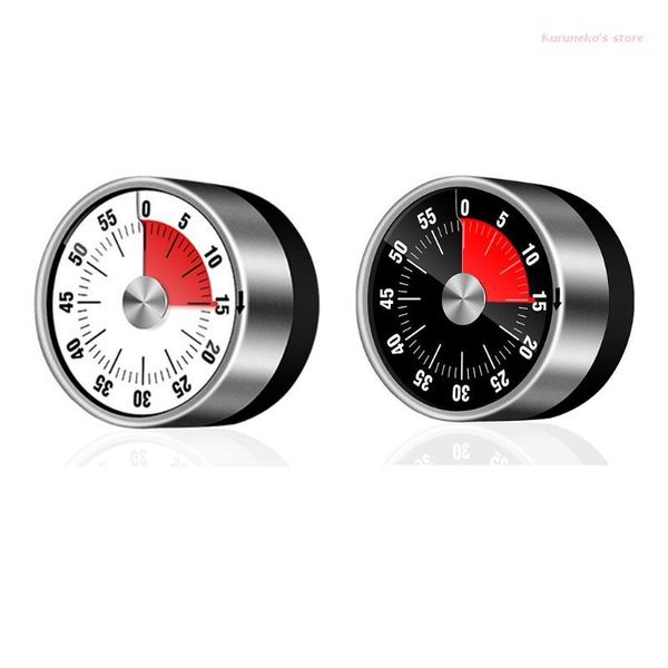 Timers HX6D Aço inoxidável Visual Timer Mechanical Kitchen 60 minutos Alarme cozinhando com relógio magnético alto