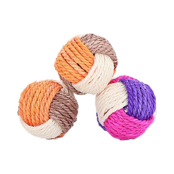 

cat toys supplies pet toy sisal ball rope series interactive scratch knitting bite chew stitching color