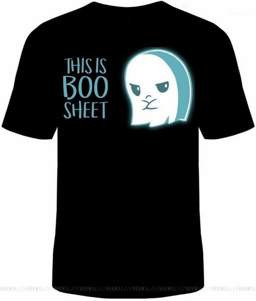 

men's t-shirts this is boo sheet t-shirt funny halloween fall ghost sizes tshirt short-sleeved tee shirt, White;black