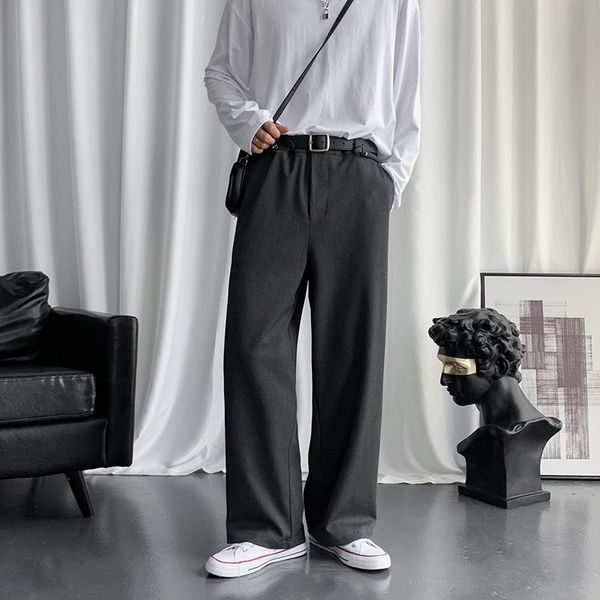 

men's suits & blazers autumn winter thick suit pants men fashion business society mens dress elastic loose straight casual trousers, White;black