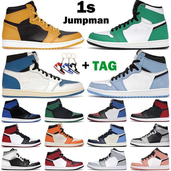 

men women jumpman basketball shoes 1s high og 1 military blue electro orange hyper royal university banned pollen lucky green mensa15
