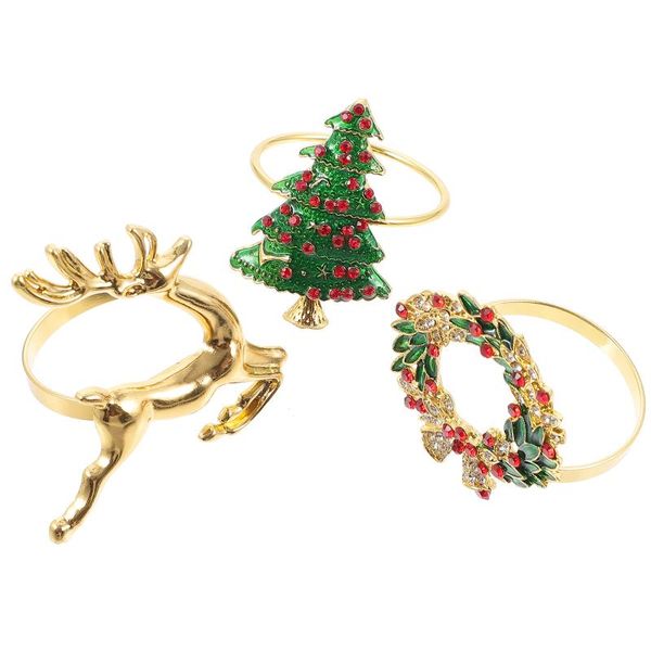 

napkin rings 6pcs xmas table setting circles wreath deer holder