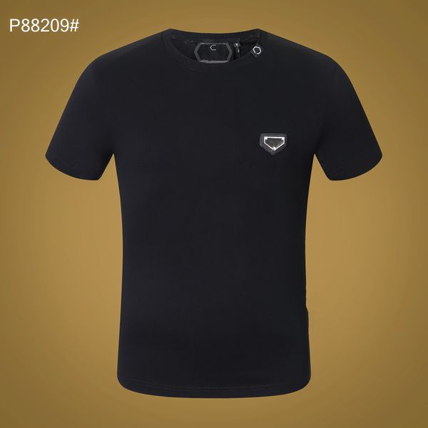 

homme t shirt pp men's t-shirt summer rhinestone short sleeve round neck shirts tee skulls print streetwear tees 88209, White;black