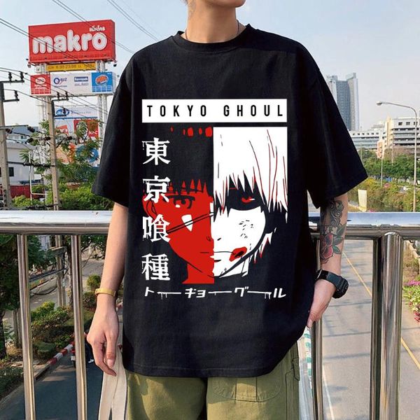 

men's t-shirts fashion tokyo ghoul t shirt harajuku ken kaneki t-shirt street graphics 100% cotton black clothes pluse size, White;black