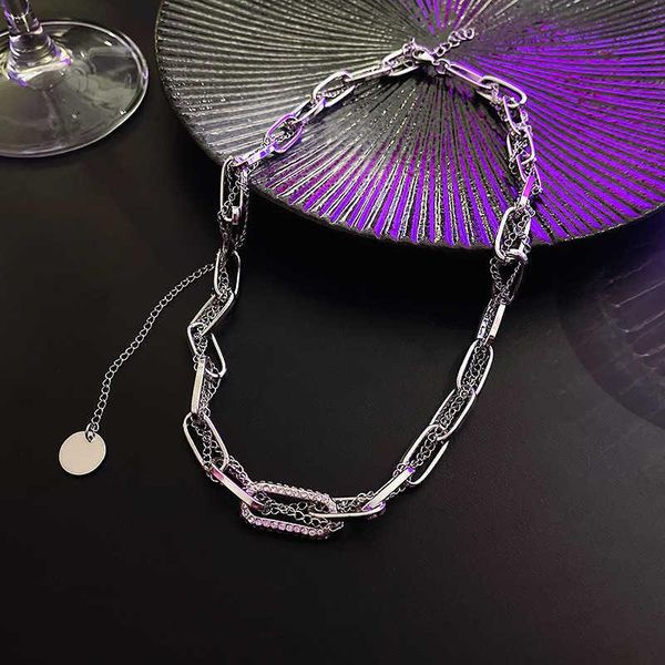 

pendant necklaces low price brand jewelry retro luxurious geometric titanium steel women choker wedding necklace for chain, Silver