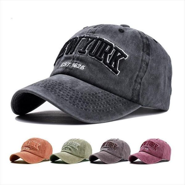 

Washed Cotton Hat Baseball Cap For Women Men Vintage Dad York Embroidery Letter Outdoor Sports Caps, Blue;gray
