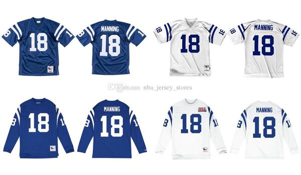 

stitched football jersey 18 peyton manning 1998 mitchell & ness retro rugby jerseys men women youth s-6xl, Black;red