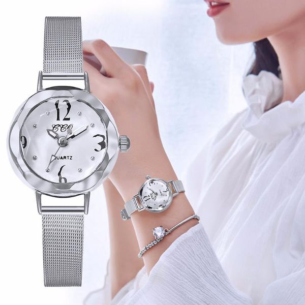 

wristwatches zegarek damski 2021 women watches rhinestone elegant small dial female clock quartz luxury watch, Slivery;brown