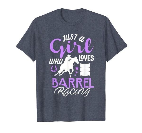 

barrel racer girl shirt just girl loves barrel racing gift, White;black