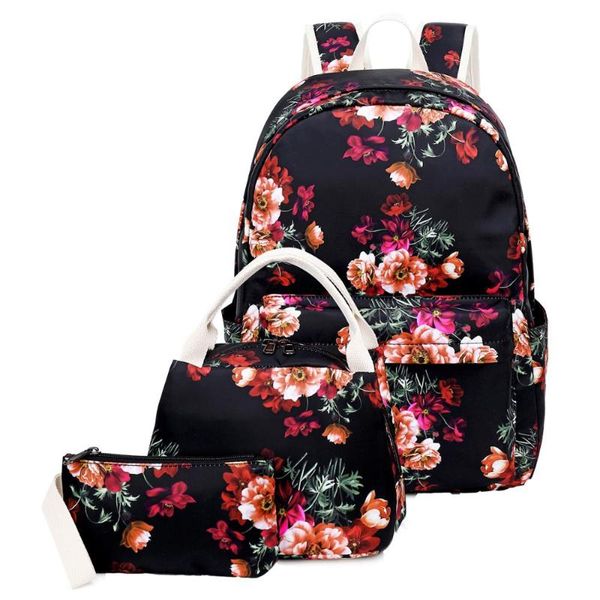 

outdoor bags floral girls backpack for school teens bookbag kids travel daypack cute student set waterproof