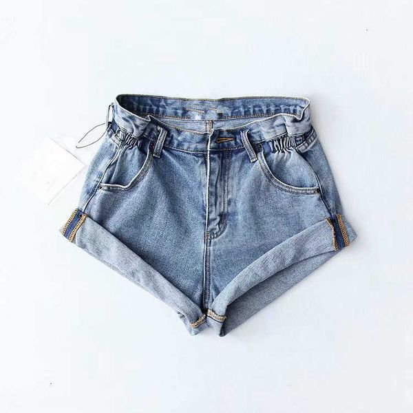 

women's shorts denim women fashion high waist summer short jeans solid crimping for woman white black blue 3pbo