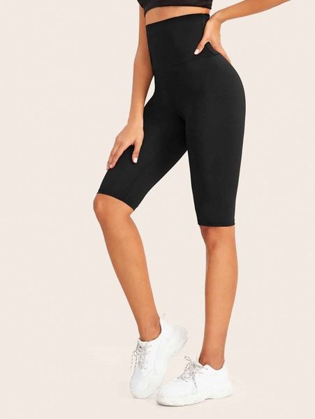 

banded high-rise biker shorts g1ck#, Black