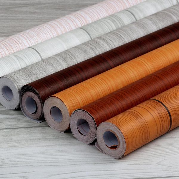 

wallpapers pvc wood grain wallpaper for kitchen films reconditioned clothes closet door furniture home office decor wall sticker