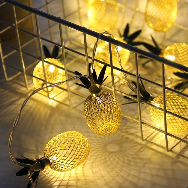 

strings metal pineapple led string light decoration lamp for home battery curtain fairy wedding holiday party indoor lighting