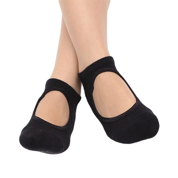 

sports socks pair winter yoga breathable anti slippery women fitness gym sportswear accessories backless, Black