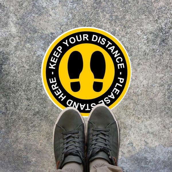 

wall stickers 3/6pcs floor keep your distance stand here 25cm pvc durable