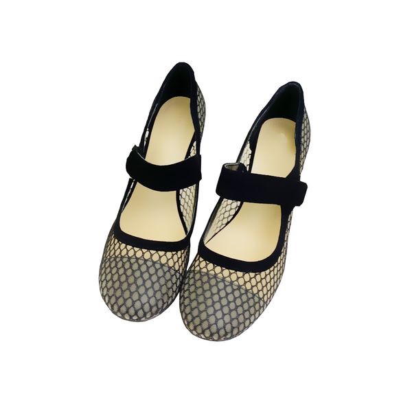 

women ladies sandal slides net yarn shoe sandals lady chunky heels shoes ankle strap dress wedding party office stiletto high heel slides, Black