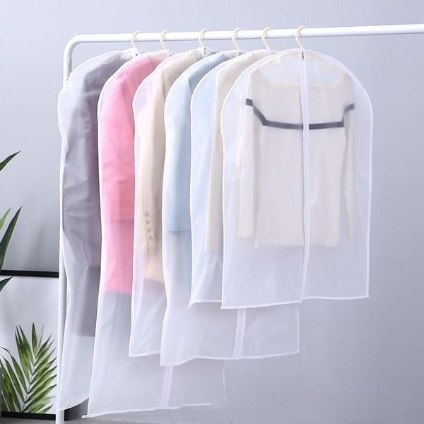 

fashion 1pc hanging vacuum bags for clothes foldable transparent border sealed compression pouch wardrobe storage bag save space boxes & bin
