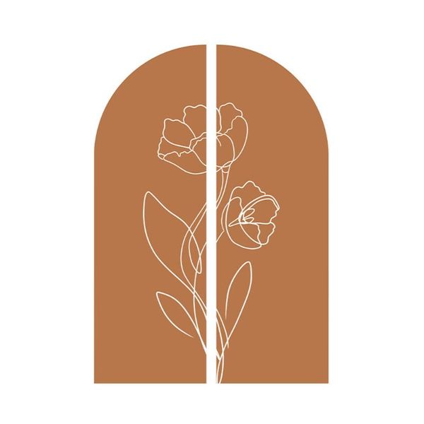 

wall stickers modern arch shape pvc home decor removable decal self adhesive diy bedroom waterproof sticker flower pattern living room