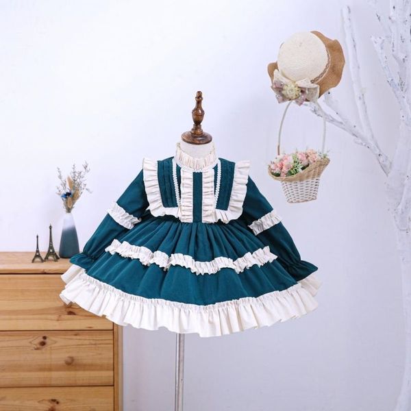 Mädchen Spanisch Türkei Kleid Mädchen Original Lolita Ballkleid für Kleinkind Prinzessin Kleider Baby 1. Geburtstag Taufe Vestidos 210615