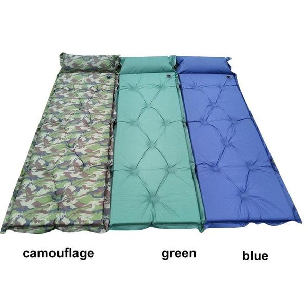

outdoor pads spliced inflatable tent mat polyester taffeta multifunction portable air pad 3color travel sleeping 9 point