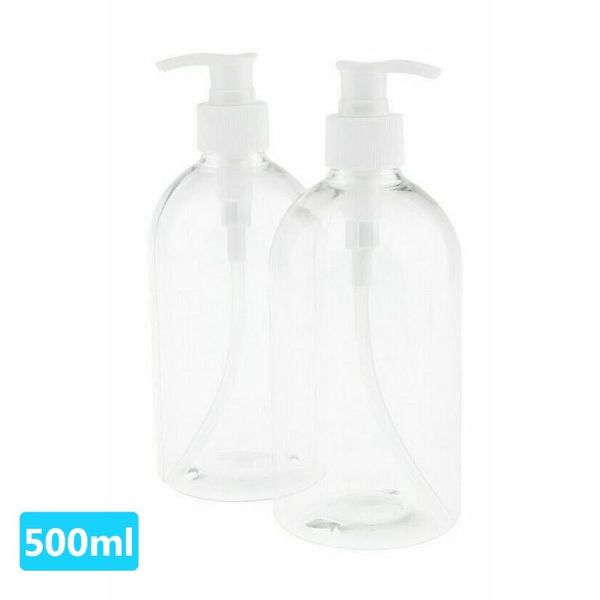 

5pcs/set 500ml transparent liquid soap shampoo lotion shower gel empty pump bottles mousses dispenser storage & jars