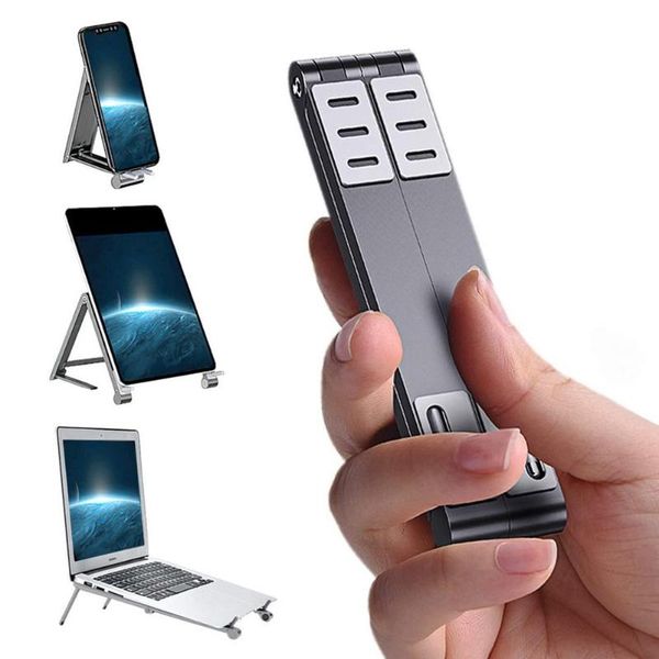 

cell phone mounts & holders nbdzj 3 in 1 mini folding lapstand for mobile tablet aluminum alloy adjustable non-slip notebook bracket mac