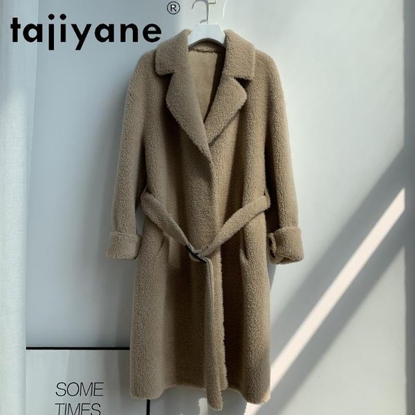 

women's wool & blends clothes winter 2021 women real fur coat 100% jackets woman clothing slim mujer parkas tn1534, Black