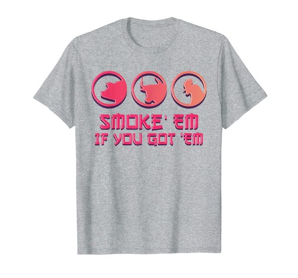 

smoke 'em if you got 'em smoking grilling bbq gift t-shirt, White;black