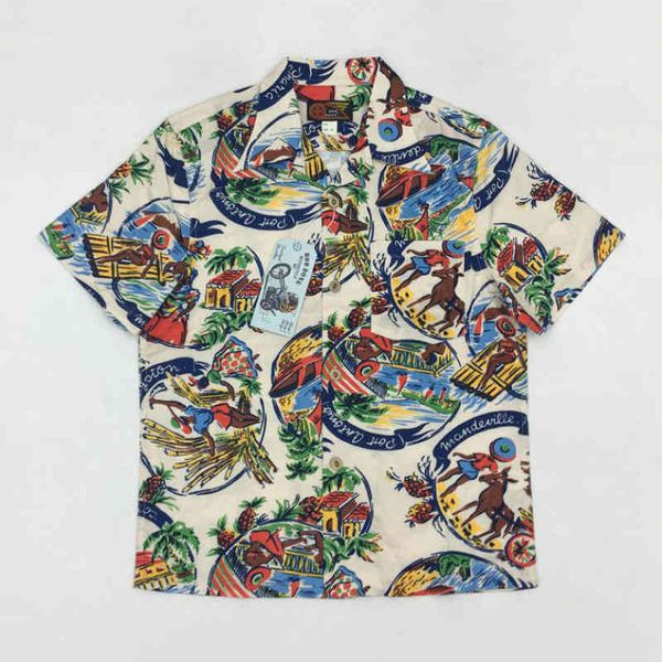 

blouses vintage 50s aboriginal aloha hawaii shirts for men hawaiian summer print, White;black