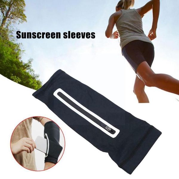 

elbow & knee pads 1 pcs short arm warmer for mobile phone stretch bag running riding sunscreen armband wrist s8c0, Black;gray
