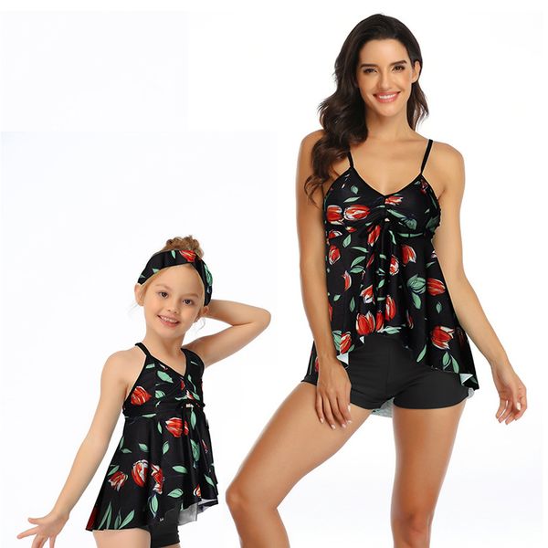 

matching mother mom daughter swimsuit mommy and me swimwear clothes look, Blue