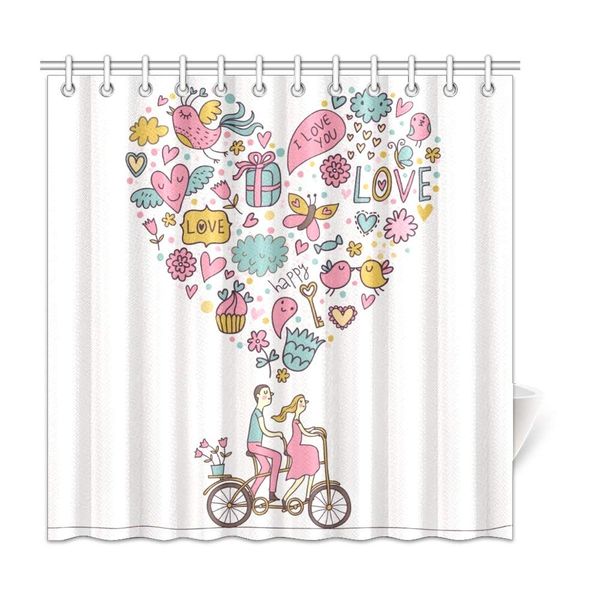 

xiucoo i love you home bath decor polyester fabric shower curtain bathroom sets 72 x 72 inches
