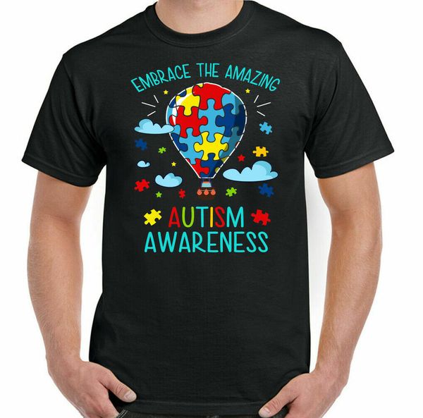 

autism awareness t-shirt, day embrace the amazing mens t-shirt, White;black
