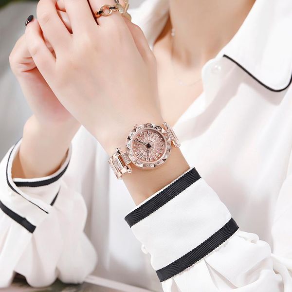 

wristwatches cacaxi women watch luxury rose gold diamond watches ladies casual quartz wristwatch female clock zegarek damski a23602, Slivery;brown