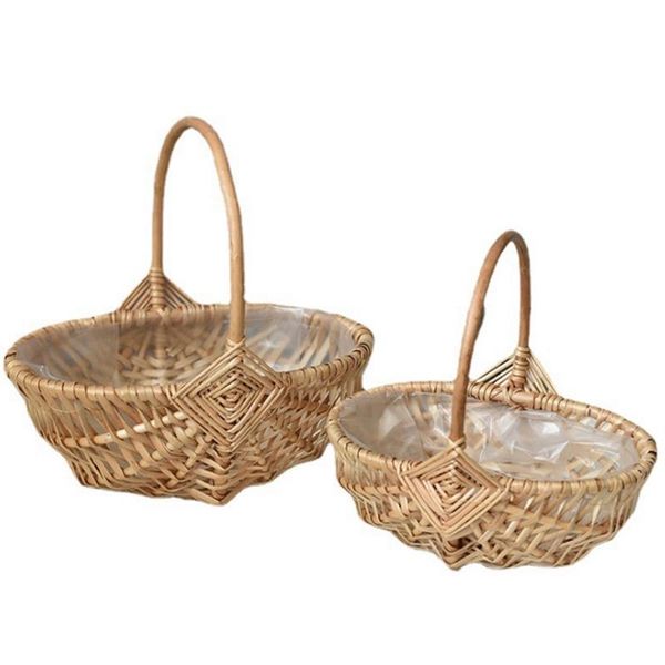 

other garden supplies flower basket shopping rattan woven handmade pastoral style portable gift
